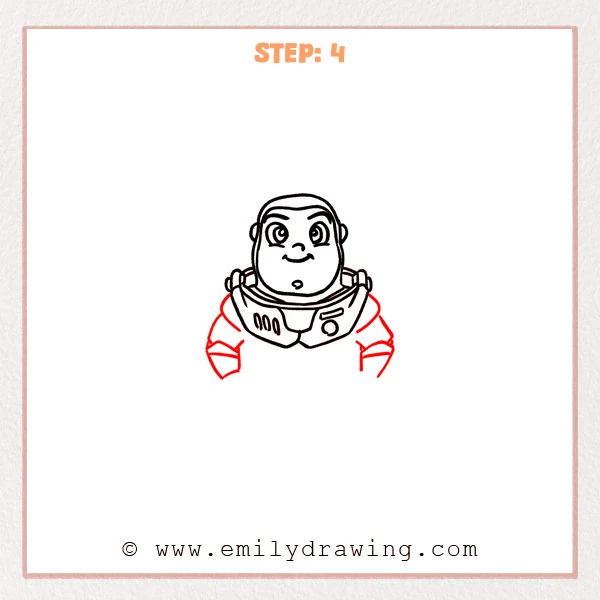 how to draw a buzz lightyear - Step 4